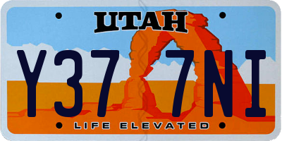 UT license plate Y377NI