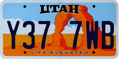 UT license plate Y377WB