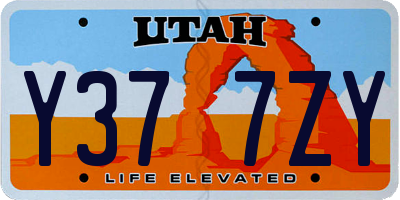UT license plate Y377ZY