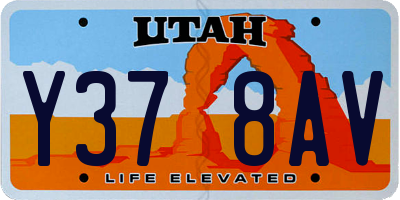 UT license plate Y378AV