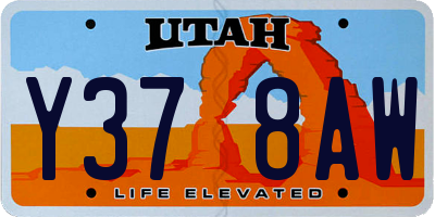 UT license plate Y378AW