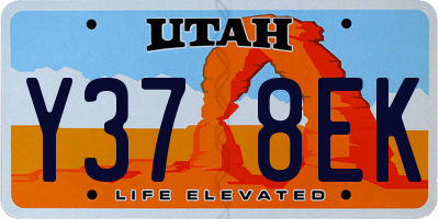 UT license plate Y378EK