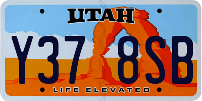 UT license plate Y378SB