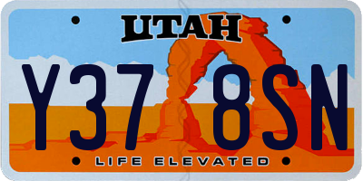 UT license plate Y378SN