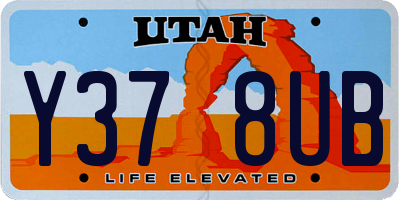 UT license plate Y378UB