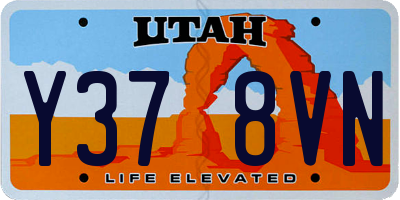 UT license plate Y378VN
