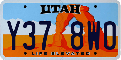 UT license plate Y378WO