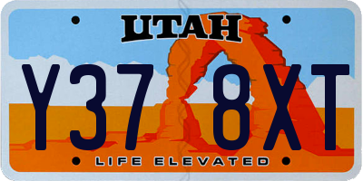 UT license plate Y378XT