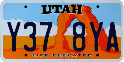 UT license plate Y378YA