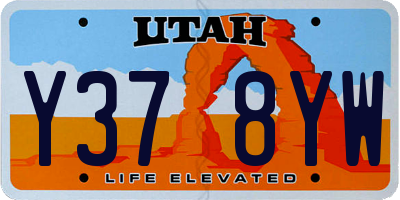 UT license plate Y378YW