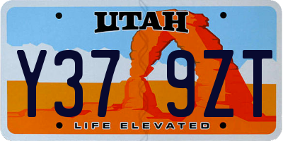 UT license plate Y379ZT