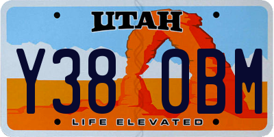 UT license plate Y380BM