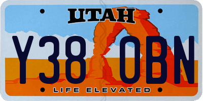 UT license plate Y380BN