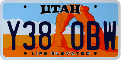 UT license plate Y380BW
