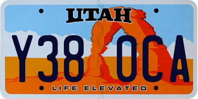 UT license plate Y380CA