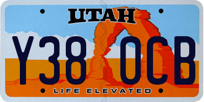 UT license plate Y380CB