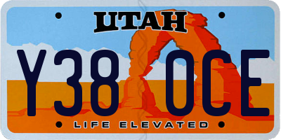 UT license plate Y380CE