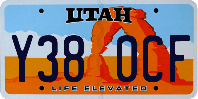 UT license plate Y380CF