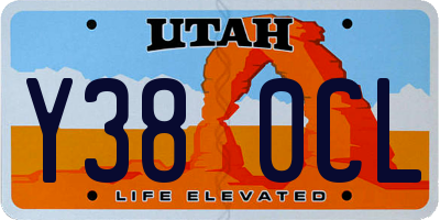 UT license plate Y380CL