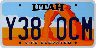 UT license plate Y380CM