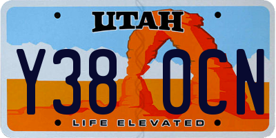 UT license plate Y380CN