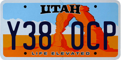 UT license plate Y380CP