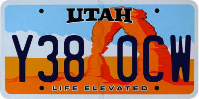 UT license plate Y380CW