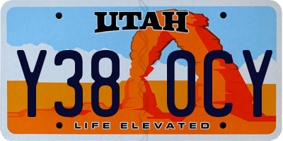 UT license plate Y380CY
