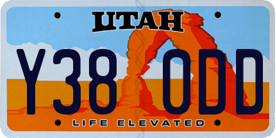UT license plate Y380DD