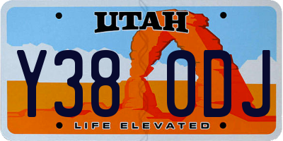 UT license plate Y380DJ