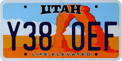 UT license plate Y380EF