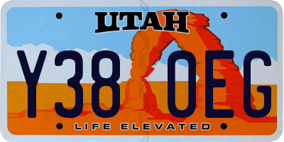 UT license plate Y380EG