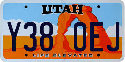 UT license plate Y380EJ