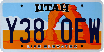 UT license plate Y380EW