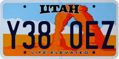 UT license plate Y380EZ