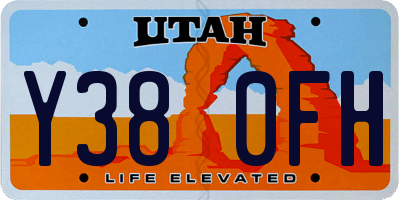 UT license plate Y380FH