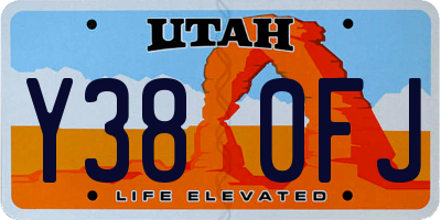 UT license plate Y380FJ