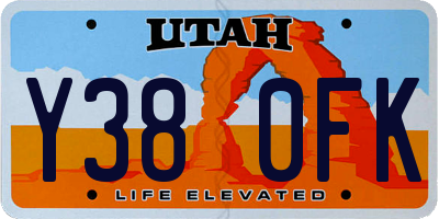 UT license plate Y380FK