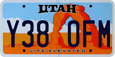 UT license plate Y380FM