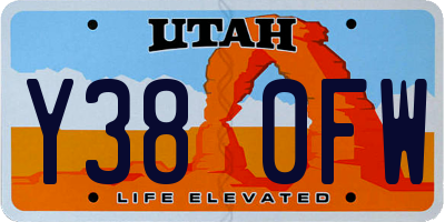 UT license plate Y380FW
