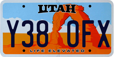 UT license plate Y380FX