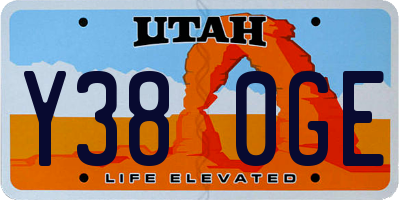 UT license plate Y380GE