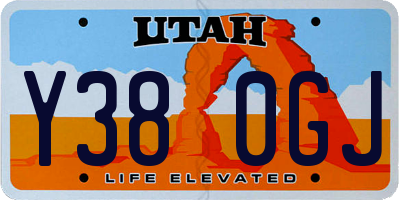 UT license plate Y380GJ
