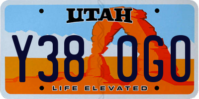 UT license plate Y380GO
