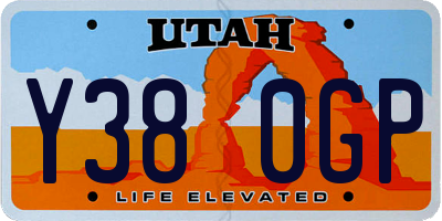 UT license plate Y380GP