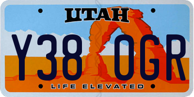 UT license plate Y380GR