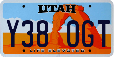 UT license plate Y380GT