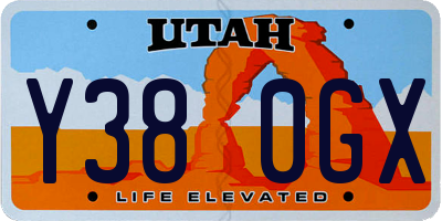 UT license plate Y380GX