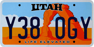 UT license plate Y380GY