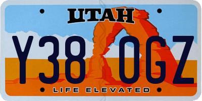 UT license plate Y380GZ